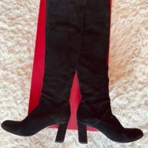 Valentino Garavani Over the Knee Boot, Black Suede 37